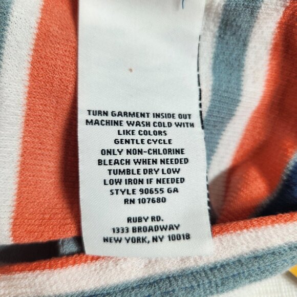 Ruby Rd Women's Multicolor 3/4 Bell Sleeve Striped Knit Top Blouse Size 2X (12) - Picture 10 of 11